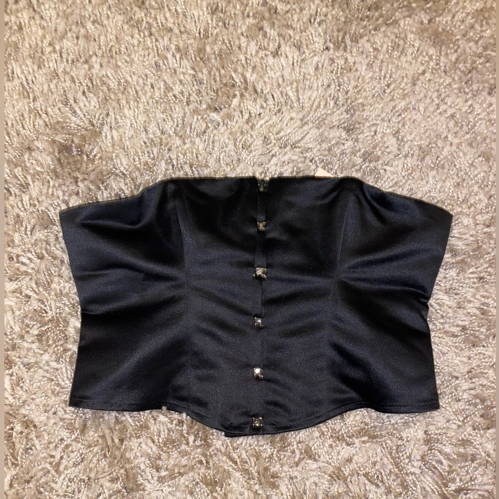 NWT Reformation Strapless Black Corset Top